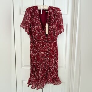 NWT BCBG Generation Flirty Dark Red Spotted Pattern Dress (have sz8 and 10)